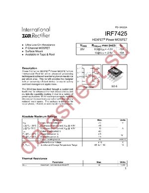 IRF7425TRPBF datasheet  